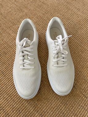 Cole Haan Men’s White Perforated Leather Sneakers